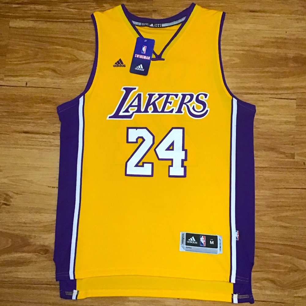 adidas Los Angeles Lakers #24 Gold and Purple Jersey